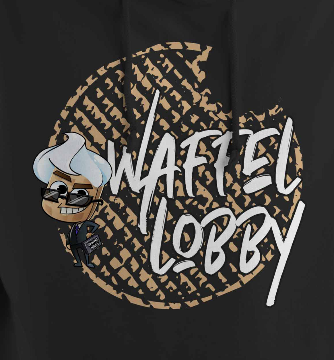 Waffellobby Hoodie mit Frontdruck 